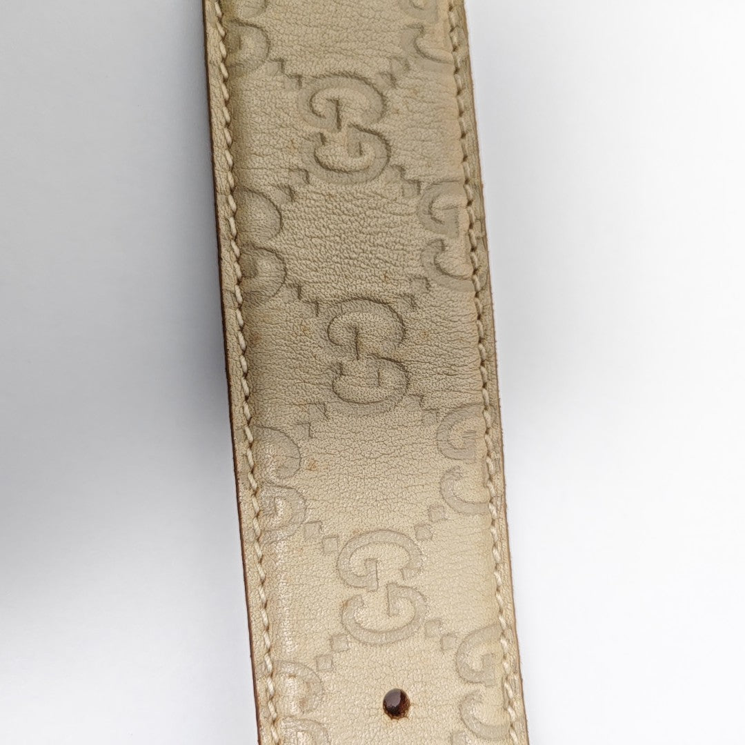 Leather Belt Beige