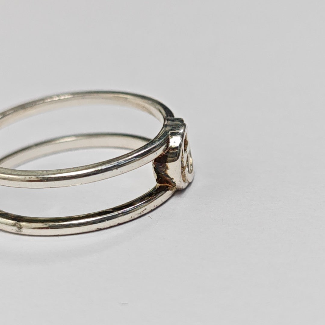 Interlocking G 925 Sterling Silver Ring EU 54