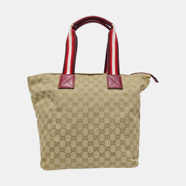 Monogram Canvas Tote Bag Beige