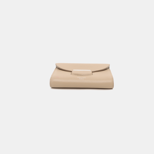 Monedero pequeño TROTTEUR de piel de becerro beige