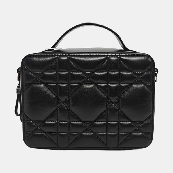 Cannage Calfskin Shoulder Bag Black