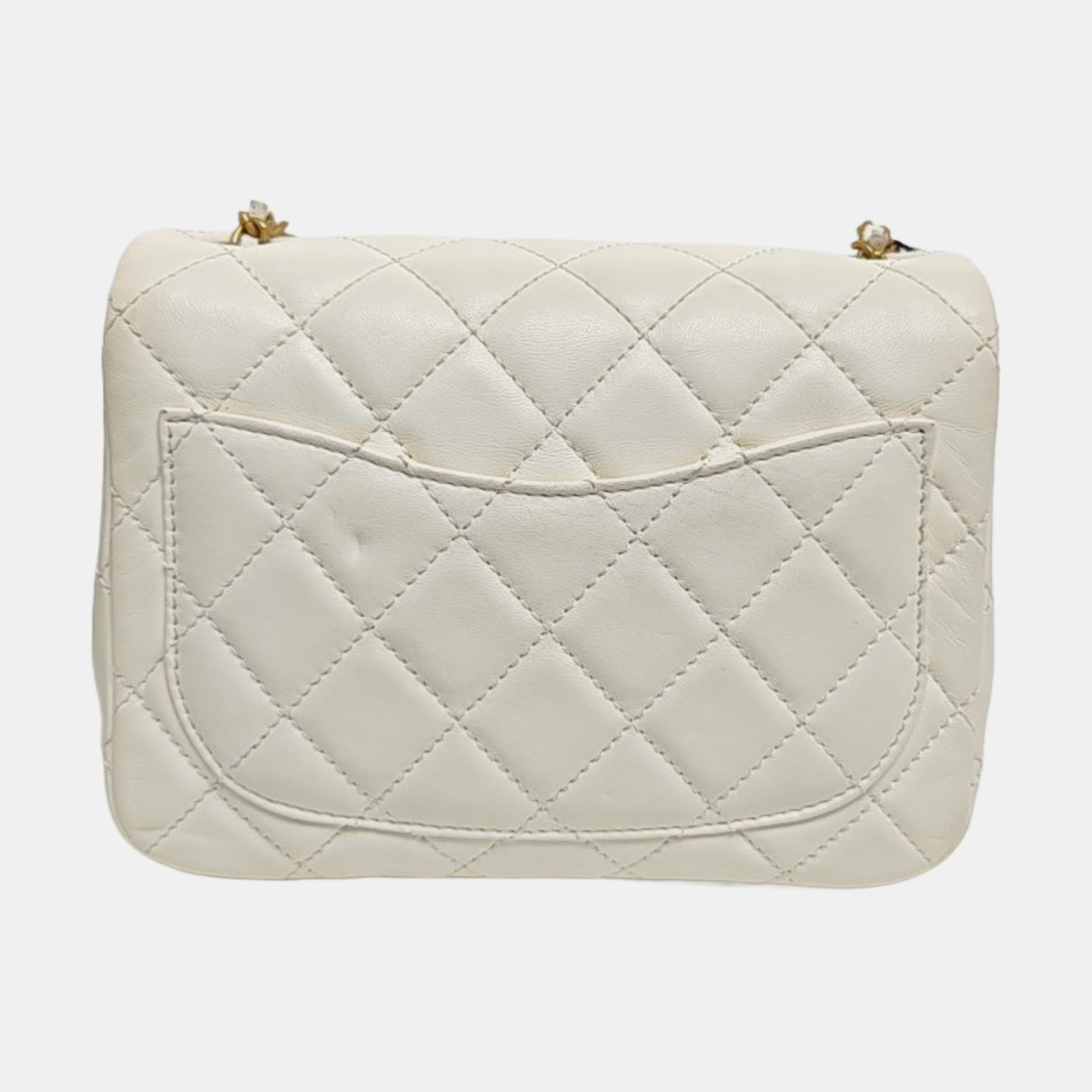 CLASSIC FLAP Mini Quilted Lambskin White