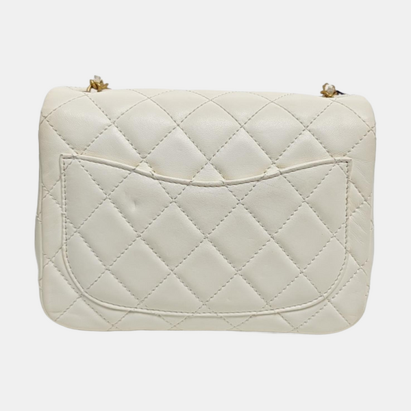 CLASSIC FLAP Mini Quilted Lambskin White