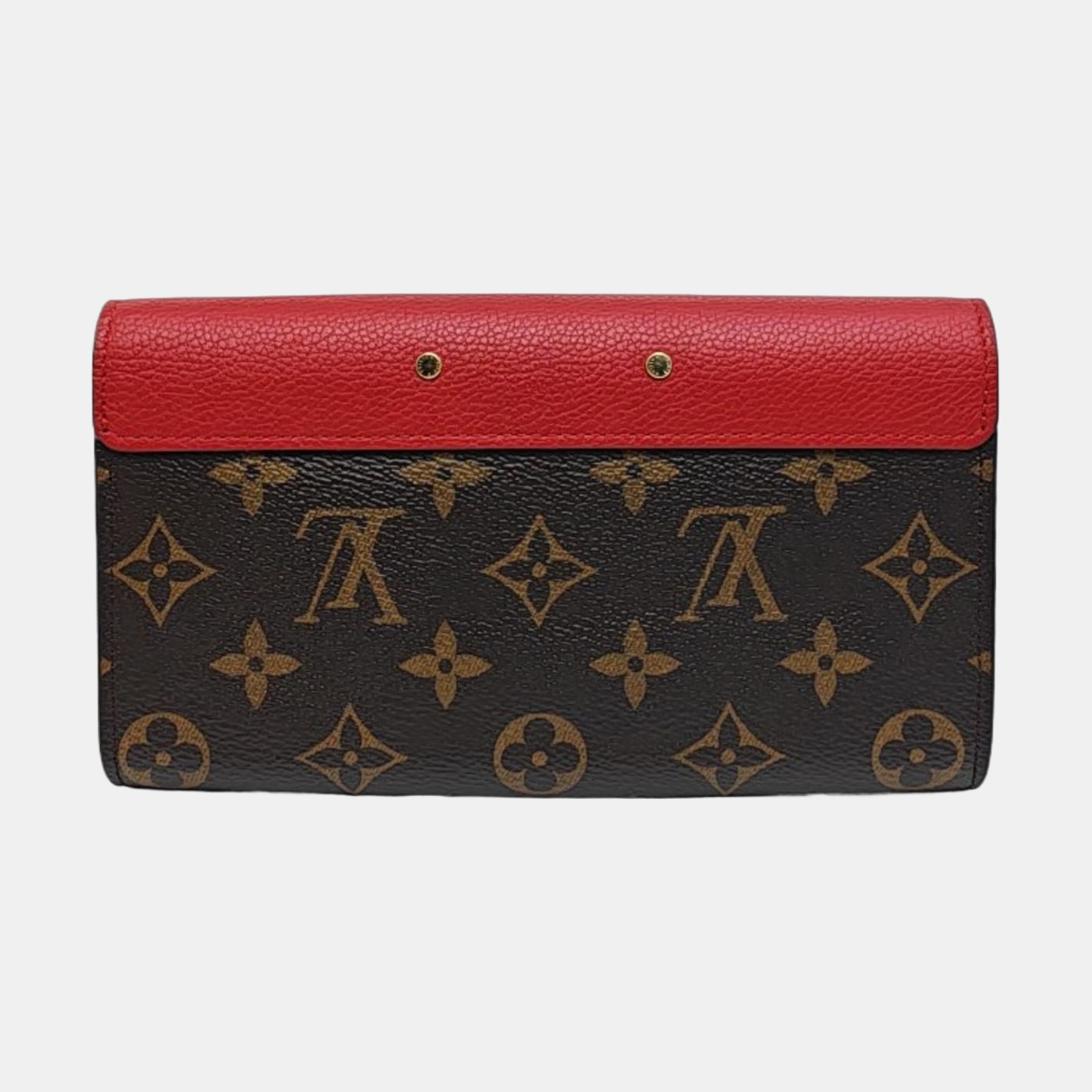 Authenticated pre-owned  PALLAS Monogram Calfskin Red Wallet - Wallet at Looply
