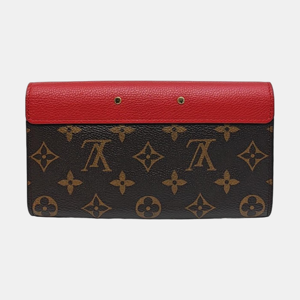 Authenticated pre-owned  PALLAS Monogram Calfskin Red Wallet - Wallet at Looply