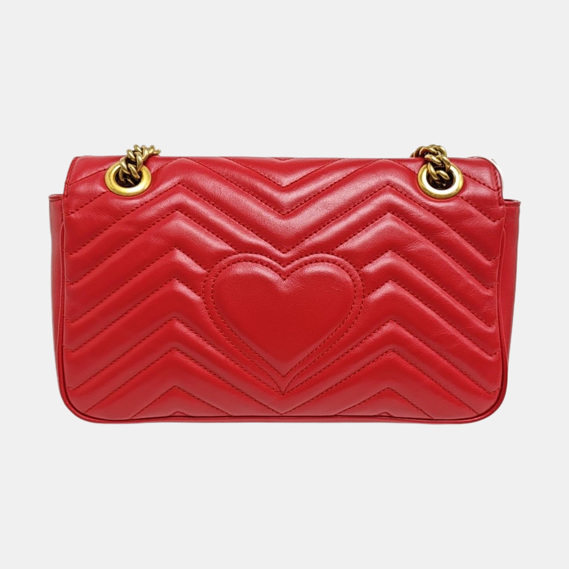 GG Marmont Medium Quilted Calfskin Red