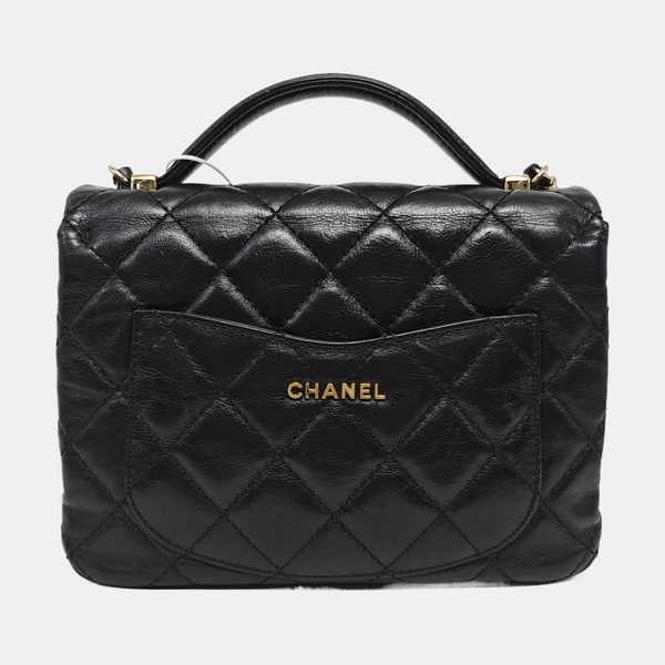 TRENDY CC Quilted Calfskin Black