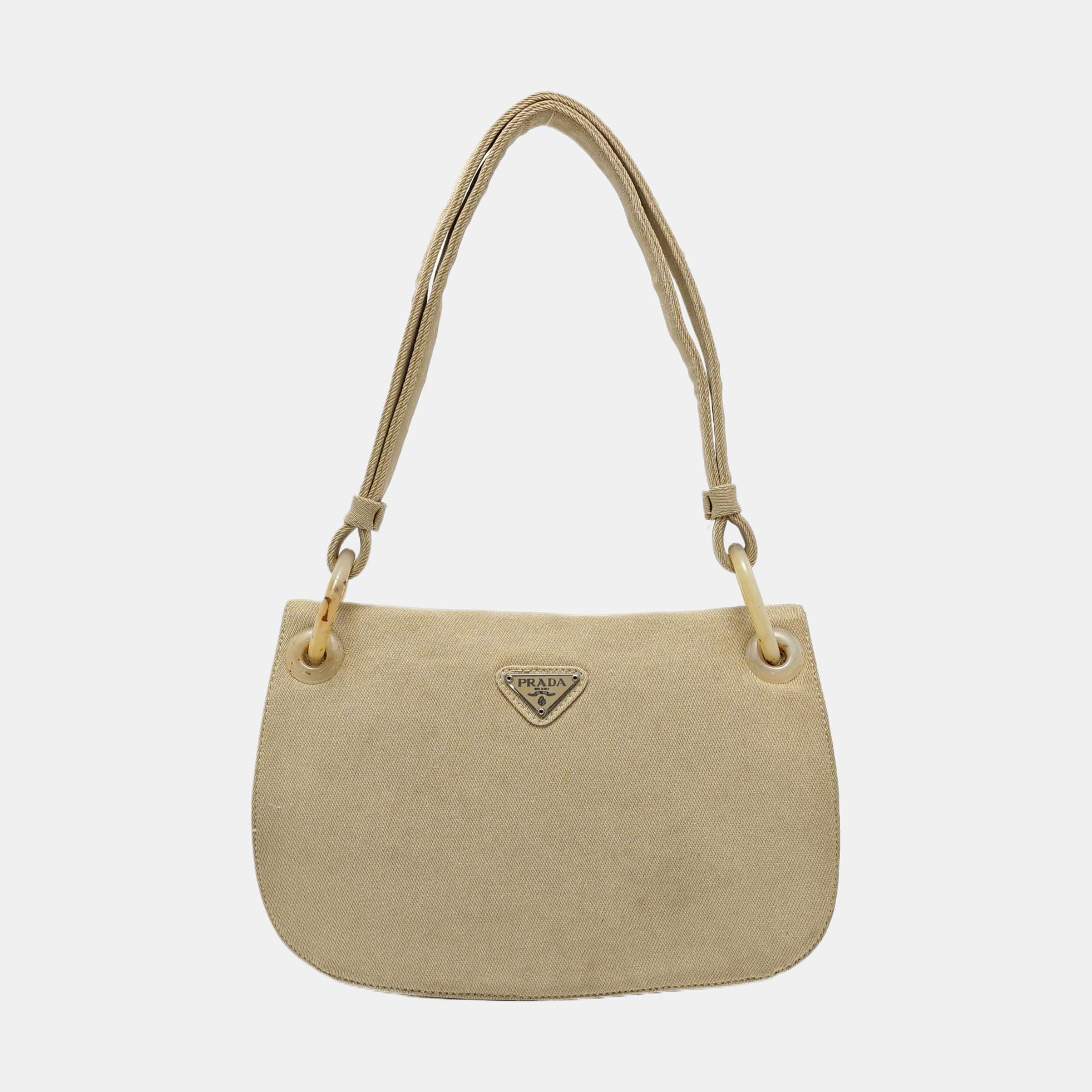 Fabric Shoulder Bag Beige