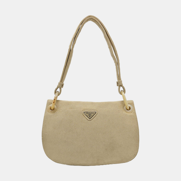 Fabric Shoulder Bag Beige