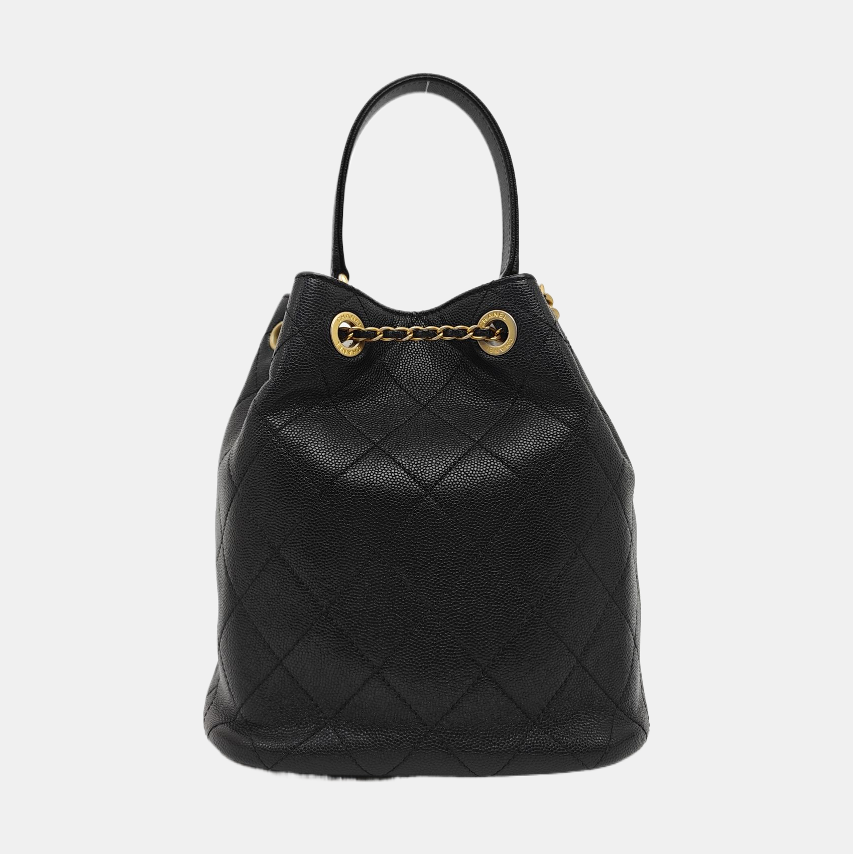 DRAWSTRING Quilted Calfskin Black