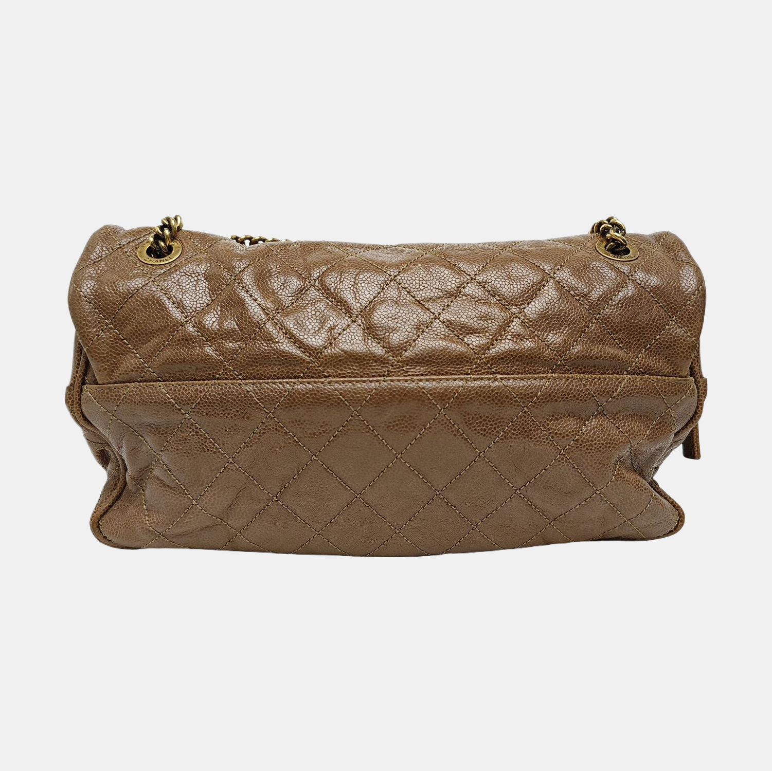 Quilted Calfskin Shoulder Bag Brown