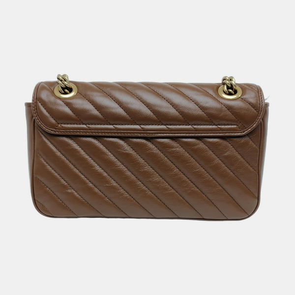 GG Marmont Medium Quilted Calfskin Brown
