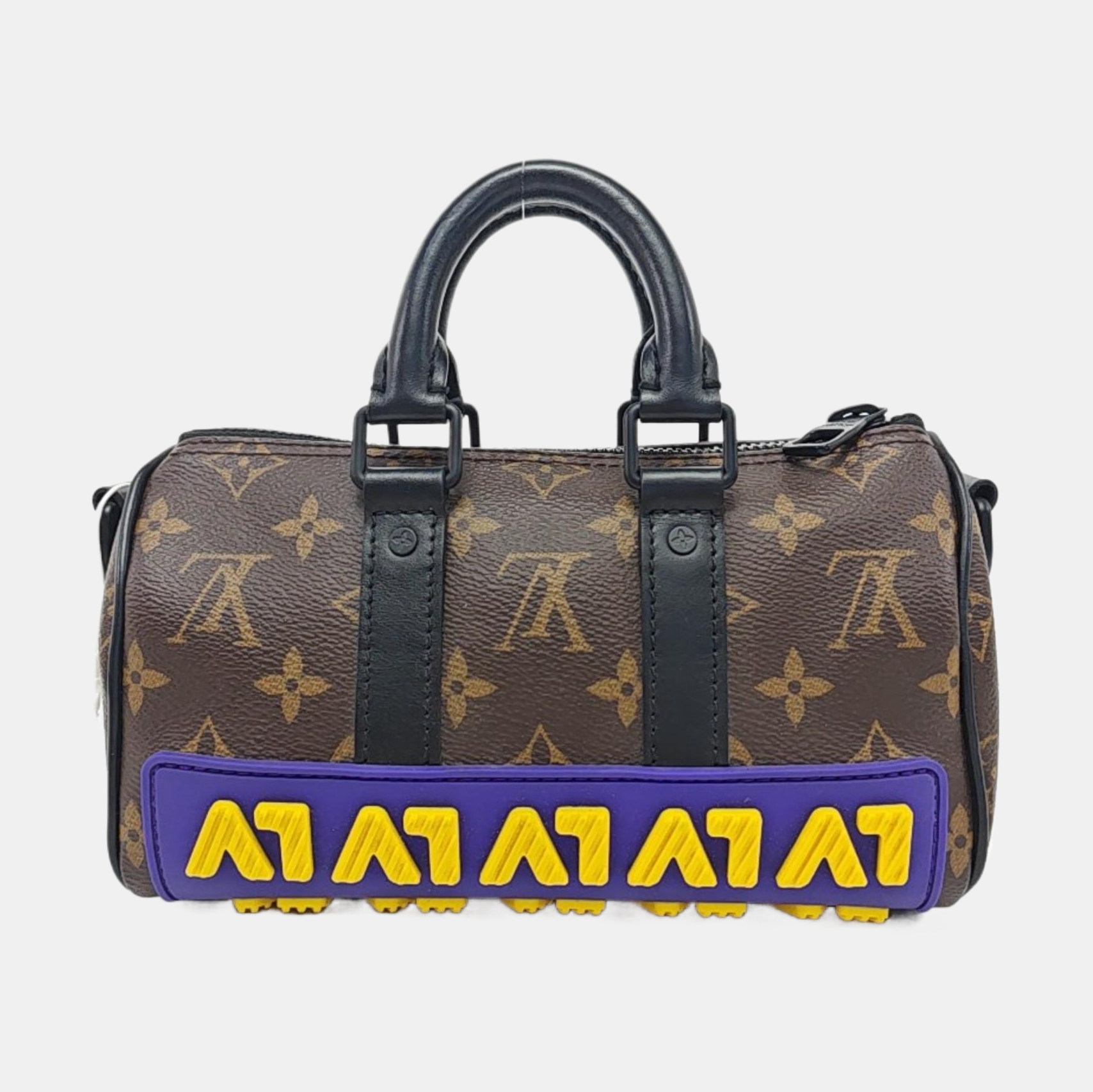 KEEPALL Nano Monogram Coated Canvas Brown