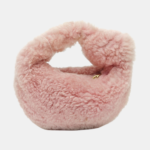 Fur Top Handle Bag Pink