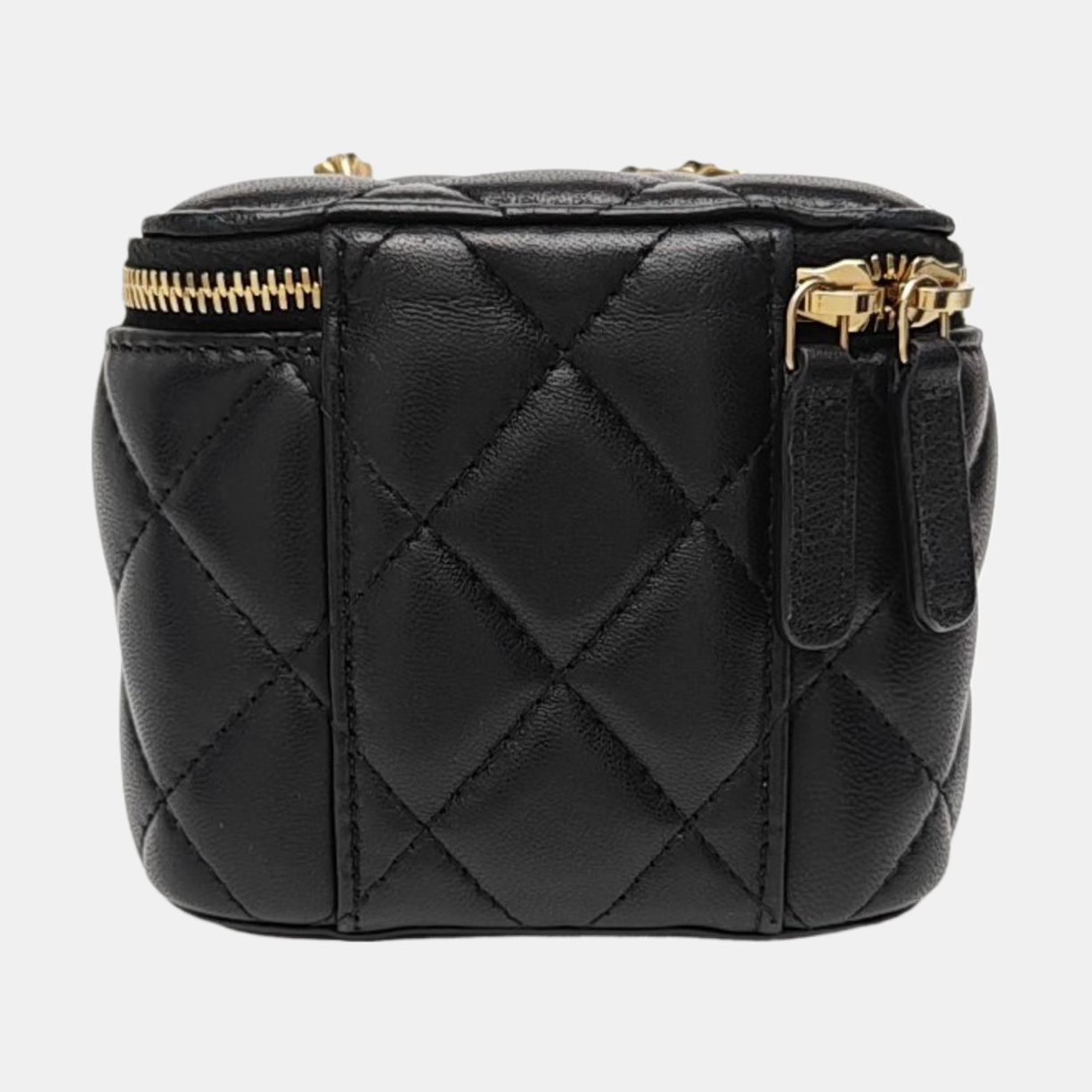 VANITY CASE Mini Quilted Lambskin Black