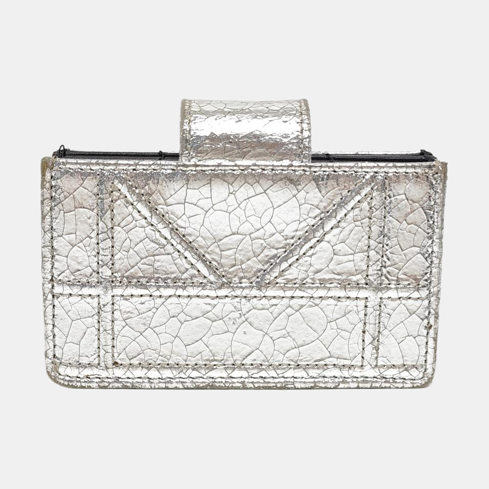 Diorama Cannage Calfskin Silver Wallet