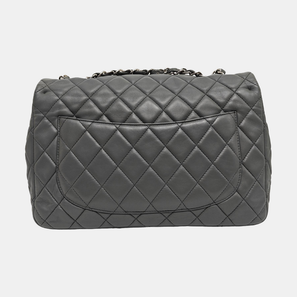 Large Quilted Calfskin Gray