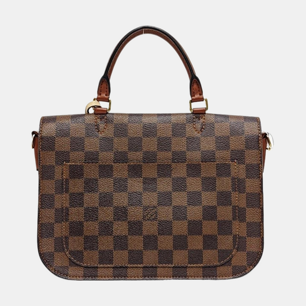 BEAUMARCHAIS Damier Ebene Coated Canvas Brown