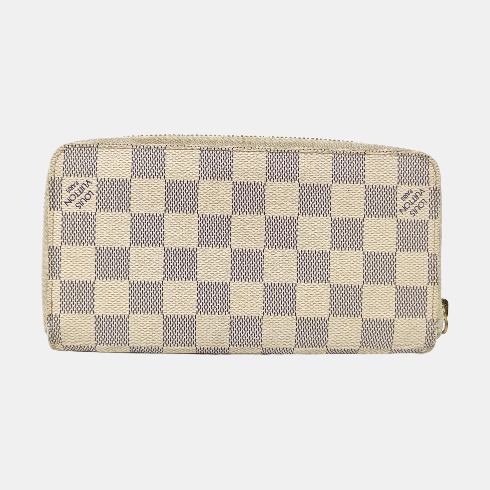 ZIPPY Damier Azur Coated Canvas White Wallet