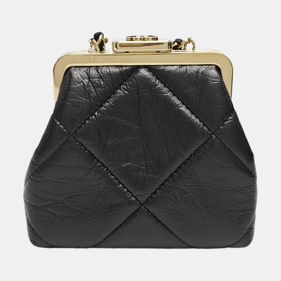 Quilted Calfskin Shoulder Bag Black