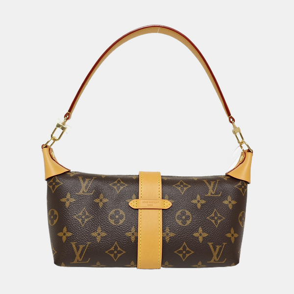 Pochette Mia Monogram Coated Canvas Brown