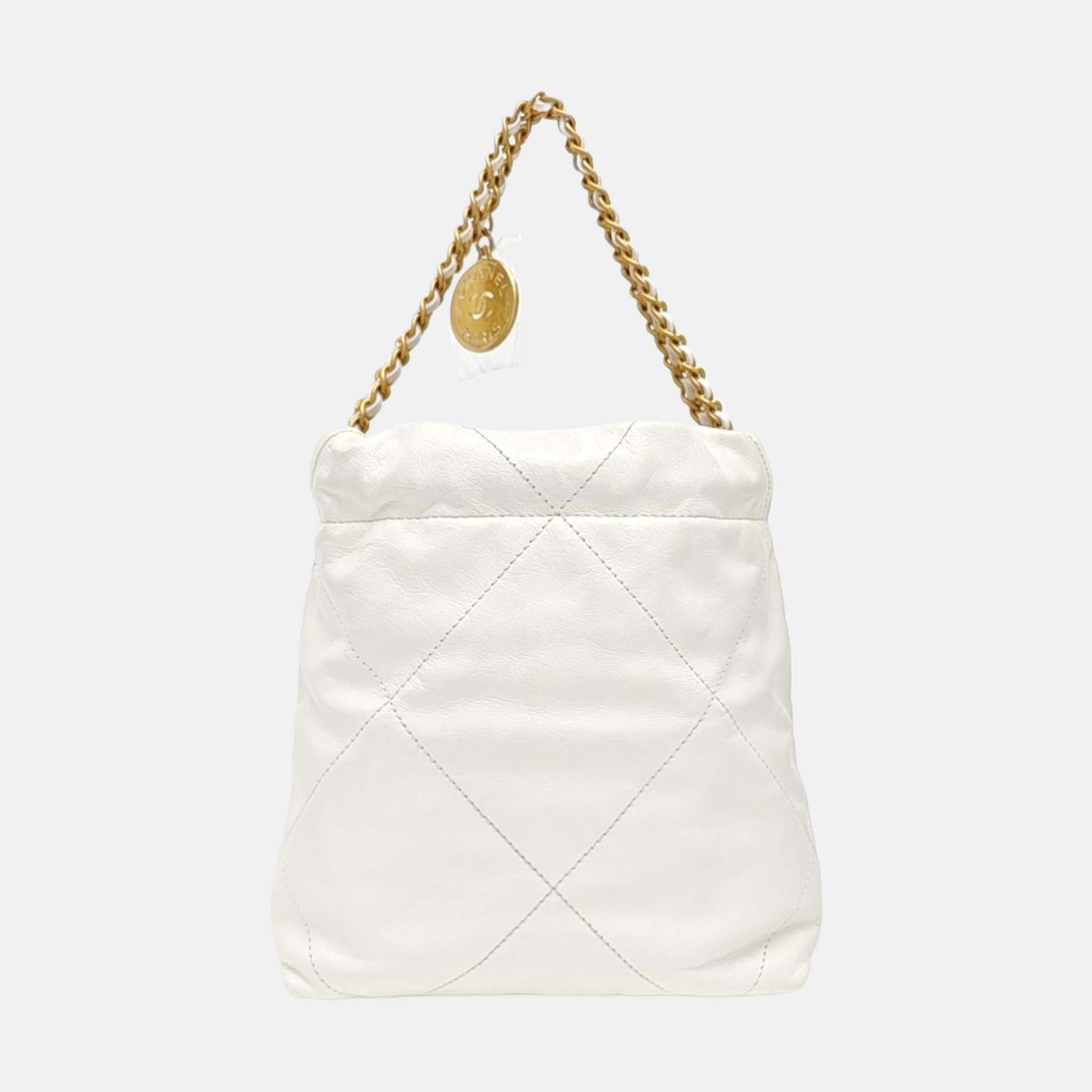 CHANEL 22 Mini Quilted Calfskin White