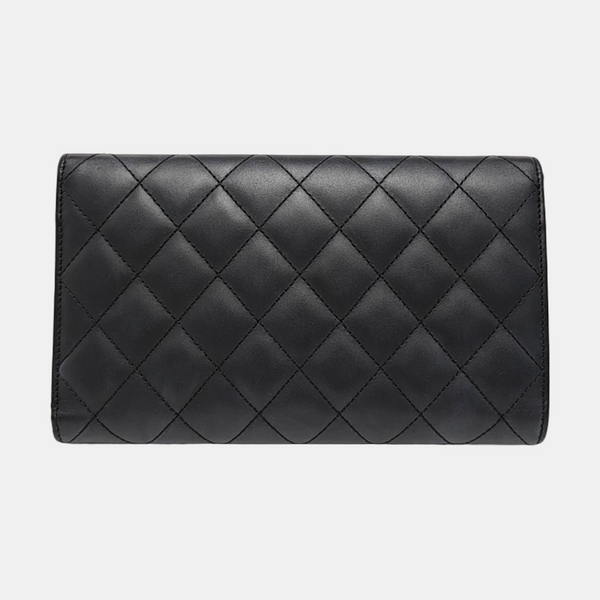 CAMBON Medium Quilted Calfskin Black Wallet