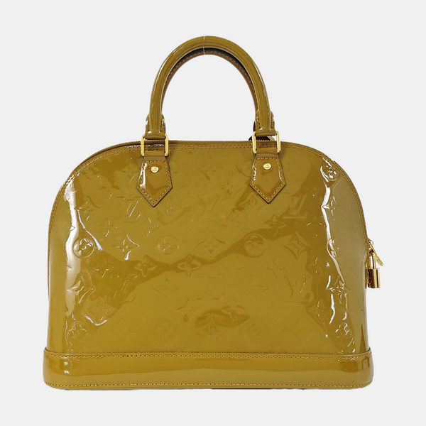 Authenticated pre-owned  ALMA PM Patent Leather Yellow - Top Handle Bag at Looply