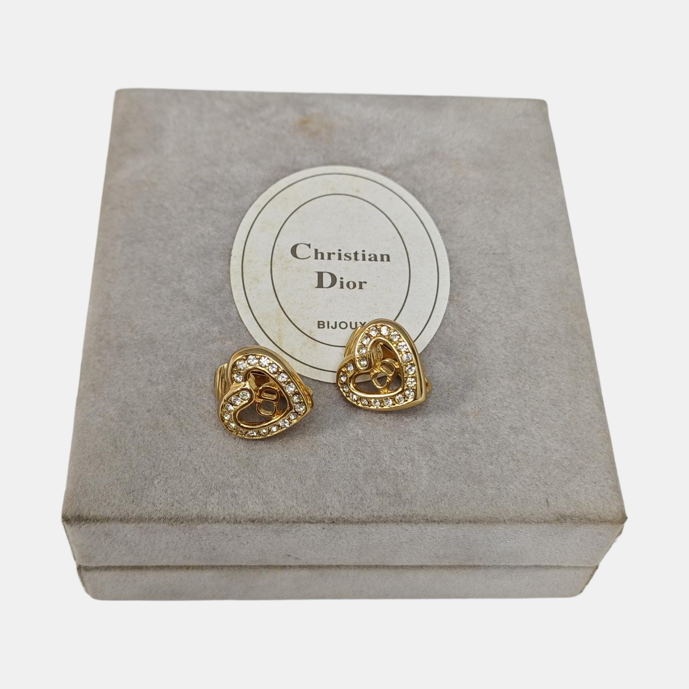 Petit CD Metal Gold Clip On Earrings