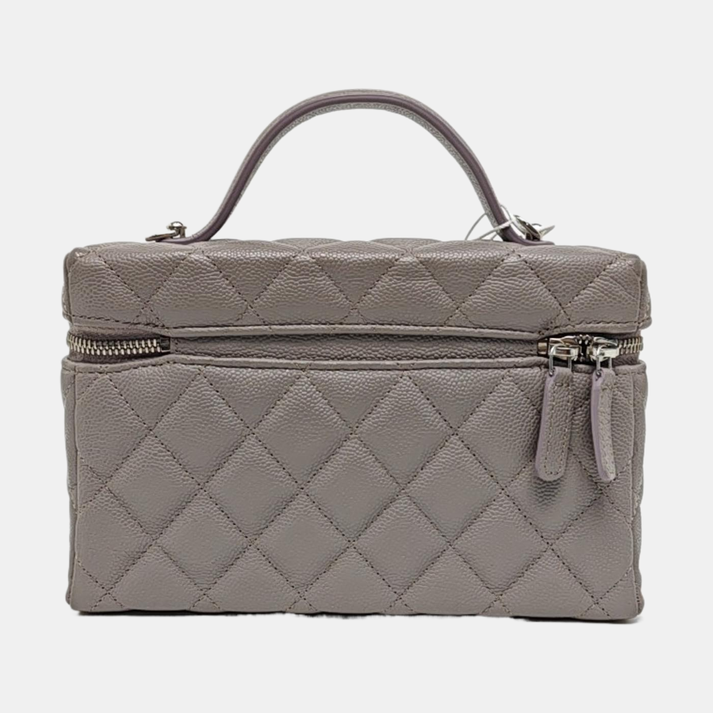 VANITY CASE Quilted Grained Calfskin Gray