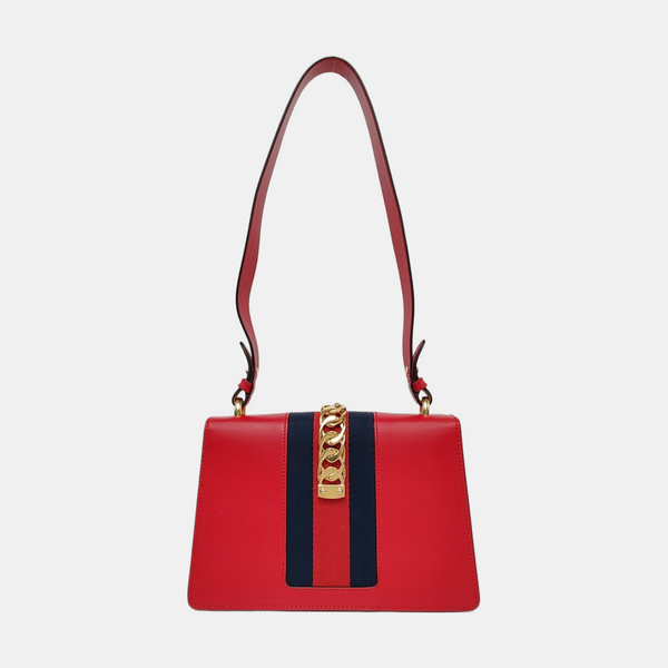 Authenticated pre-owned  Sylvie Small Calfskin Red - Shoulder Bag at Looply