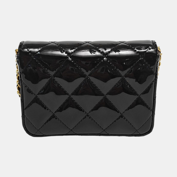 Quilted Patent Leather Black