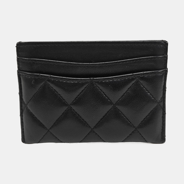 CLASSIC FLAP Quilted Lambskin Black Card Holder
