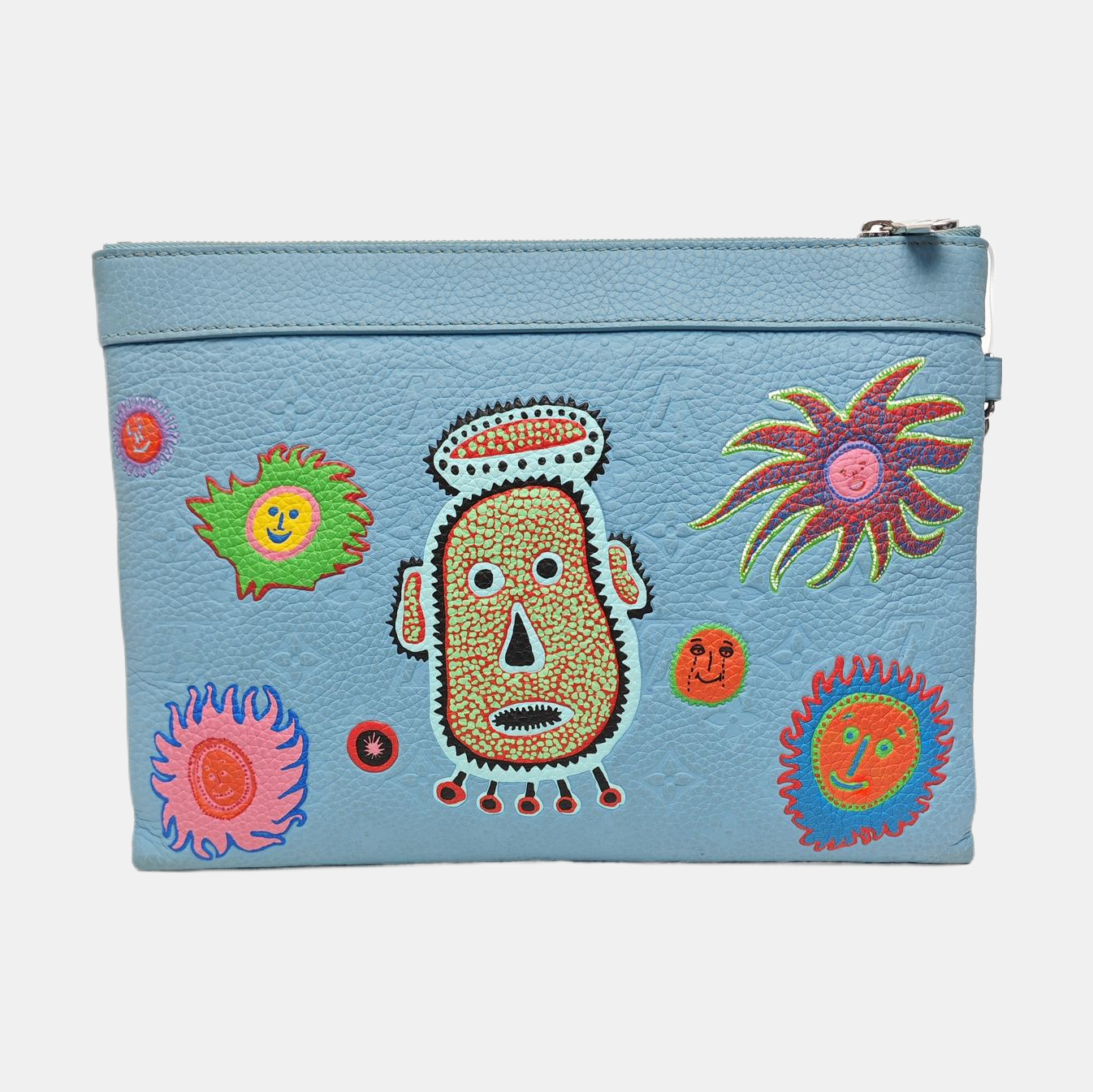 Monogram Calfskin Clutch Blue