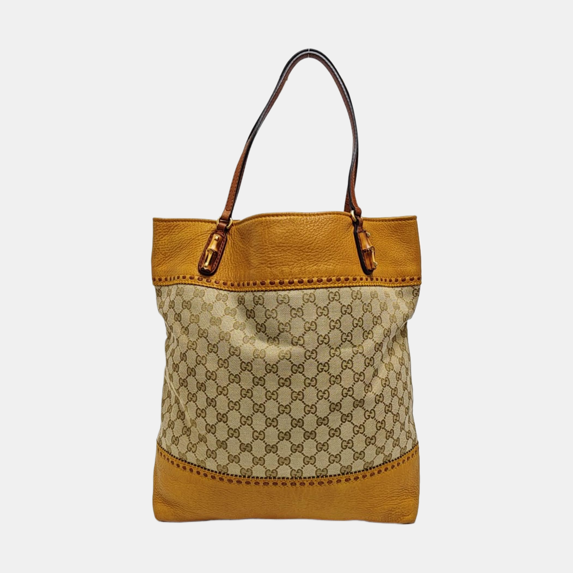 Monogram Fabric Top Handle Bag Beige
