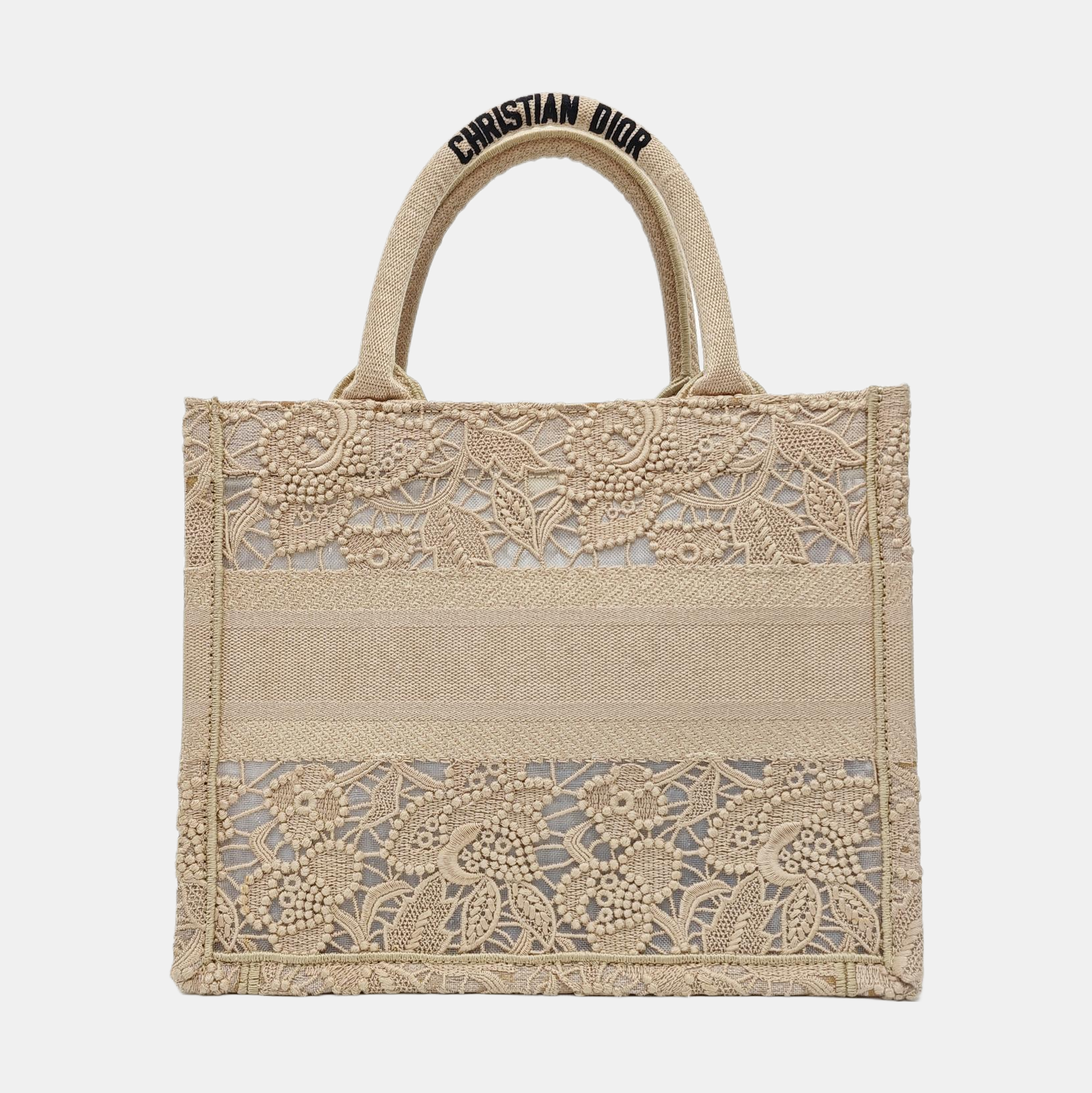 Book Tote Small Fabric Beige
