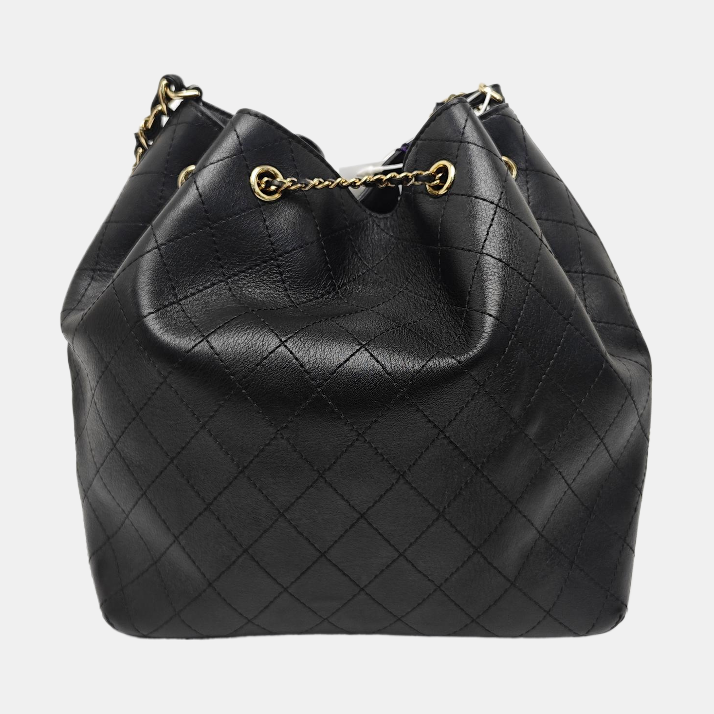 DRAWSTRING Quilted Calfskin Black