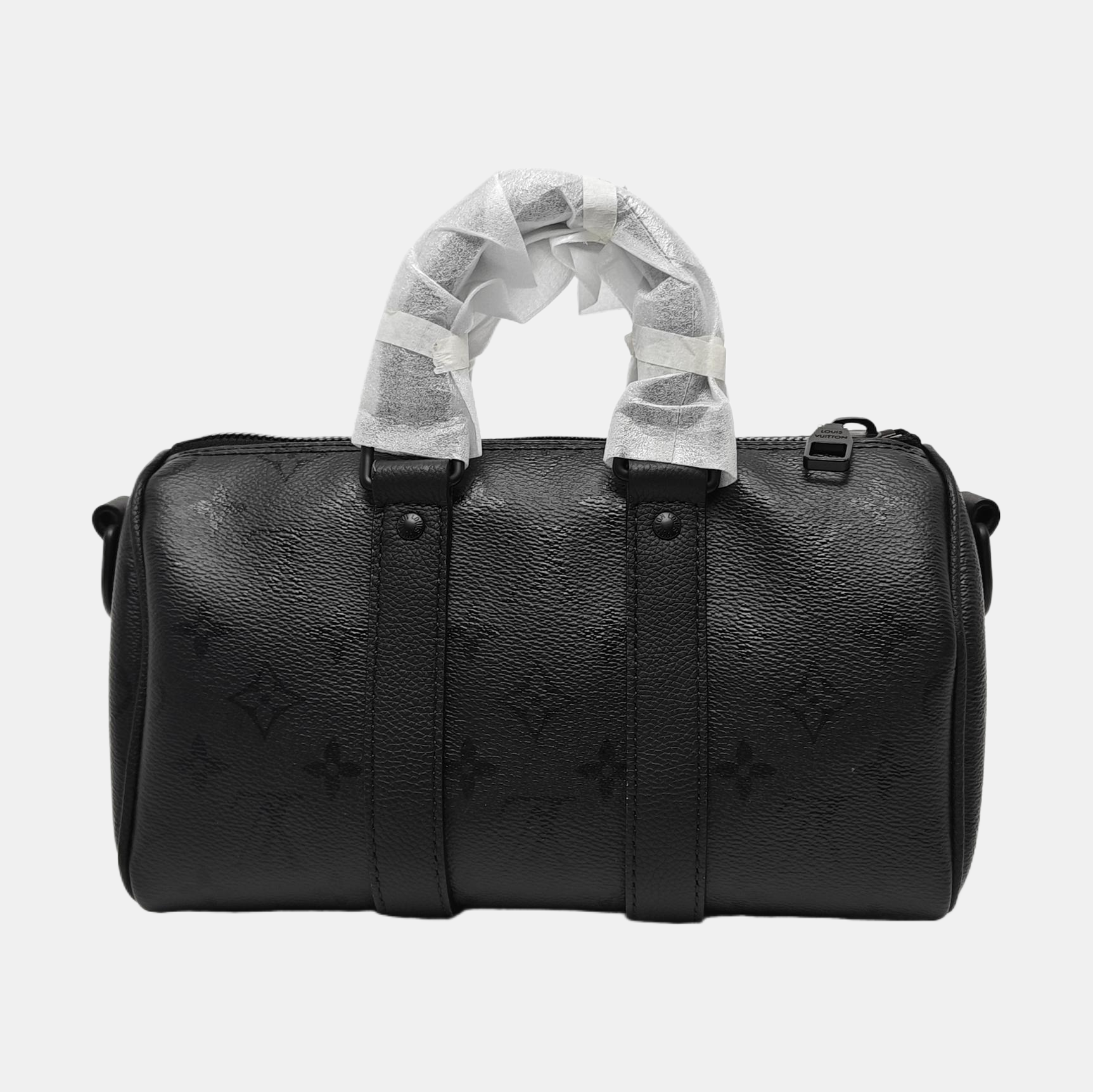 KEEPALL 25 Monogram Coated Canvas Black