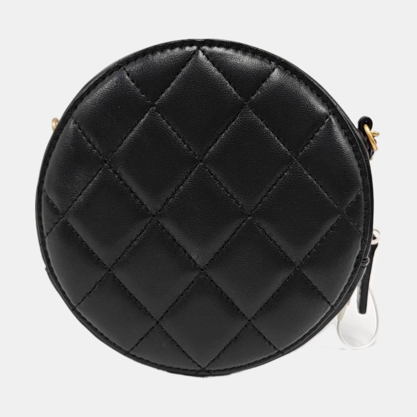 ROUND Quilted Lambskin Black