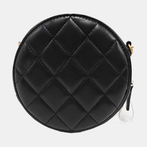 ROUND Quilted Lambskin Black