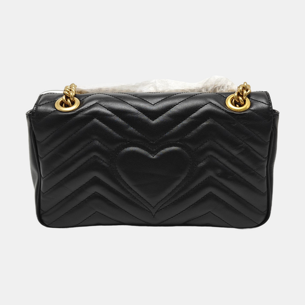 GG Marmont Small Quilted Calfskin Black