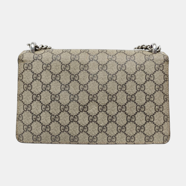 Dionysus Small Monogram Coated Canvas Beige