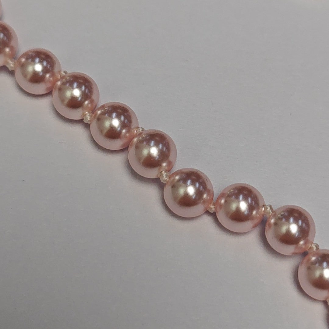 Faux Pearl Pink Necklace