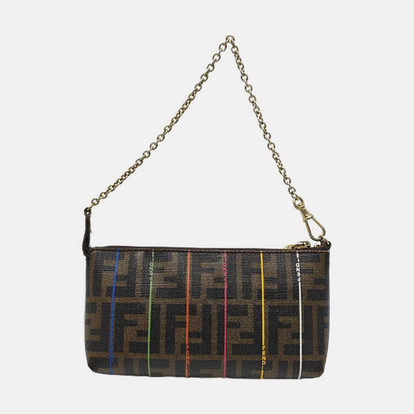 Coated Canvas Top Handle Bag Brown