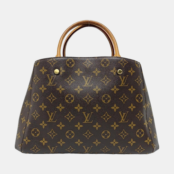 MONTAIGNE MM Monogram Coated Canvas Brown