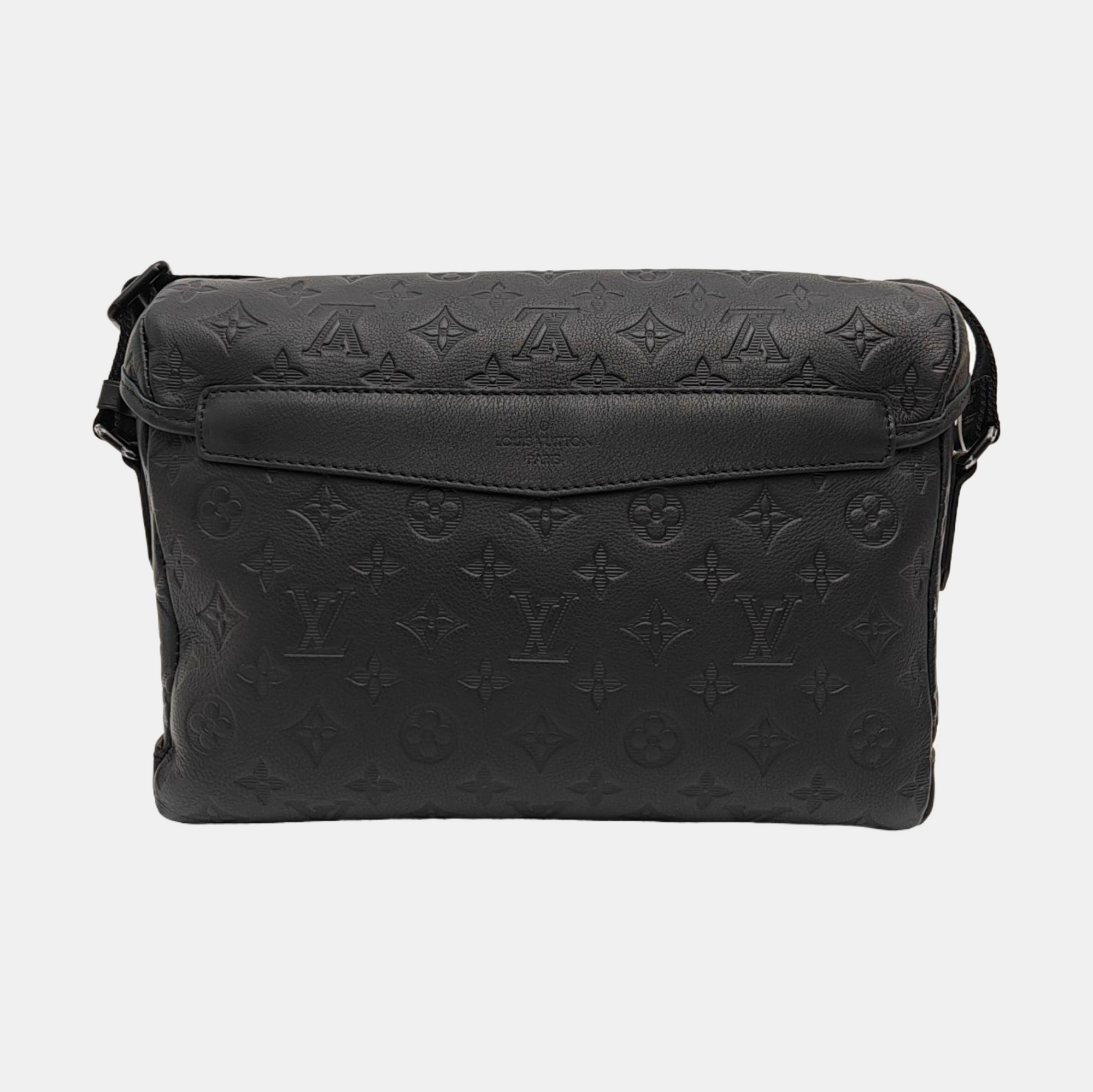 Monogram Calfskin Shoulder Bag Black