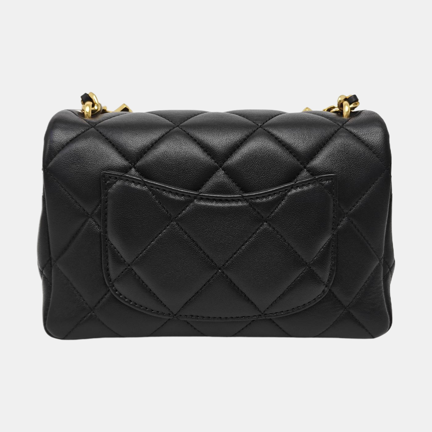 Quilted Lambskin Shoulder Bag Black
