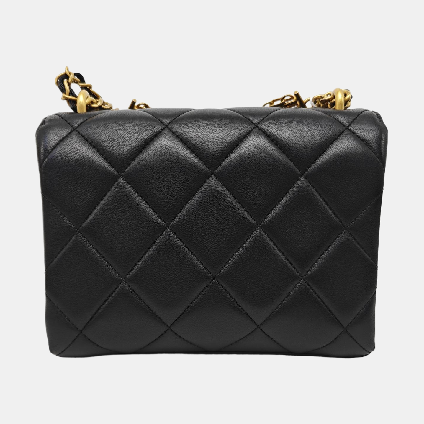 Quilted Lambskin Shoulder Bag Black
