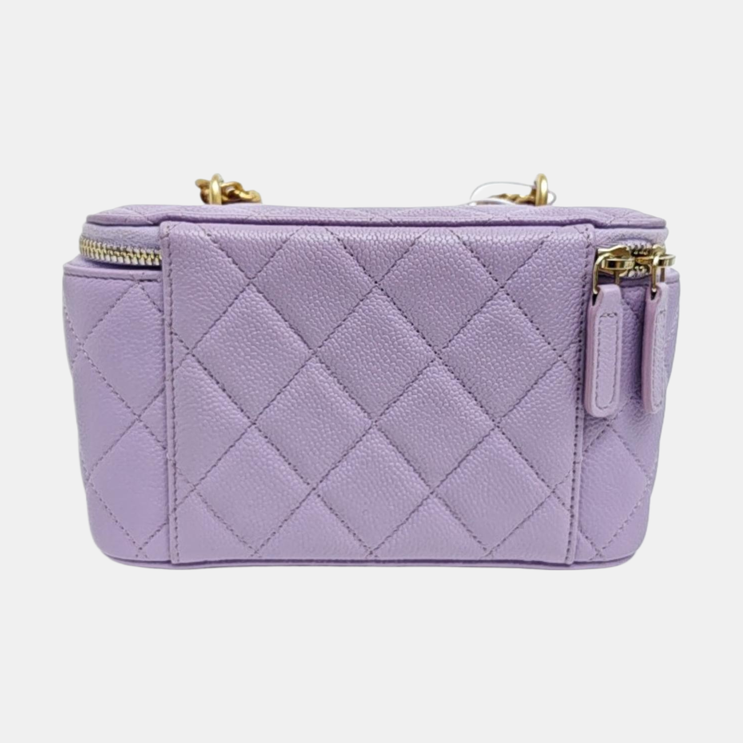 VANITY CASE Small Quilted Grained Calfskin Purple