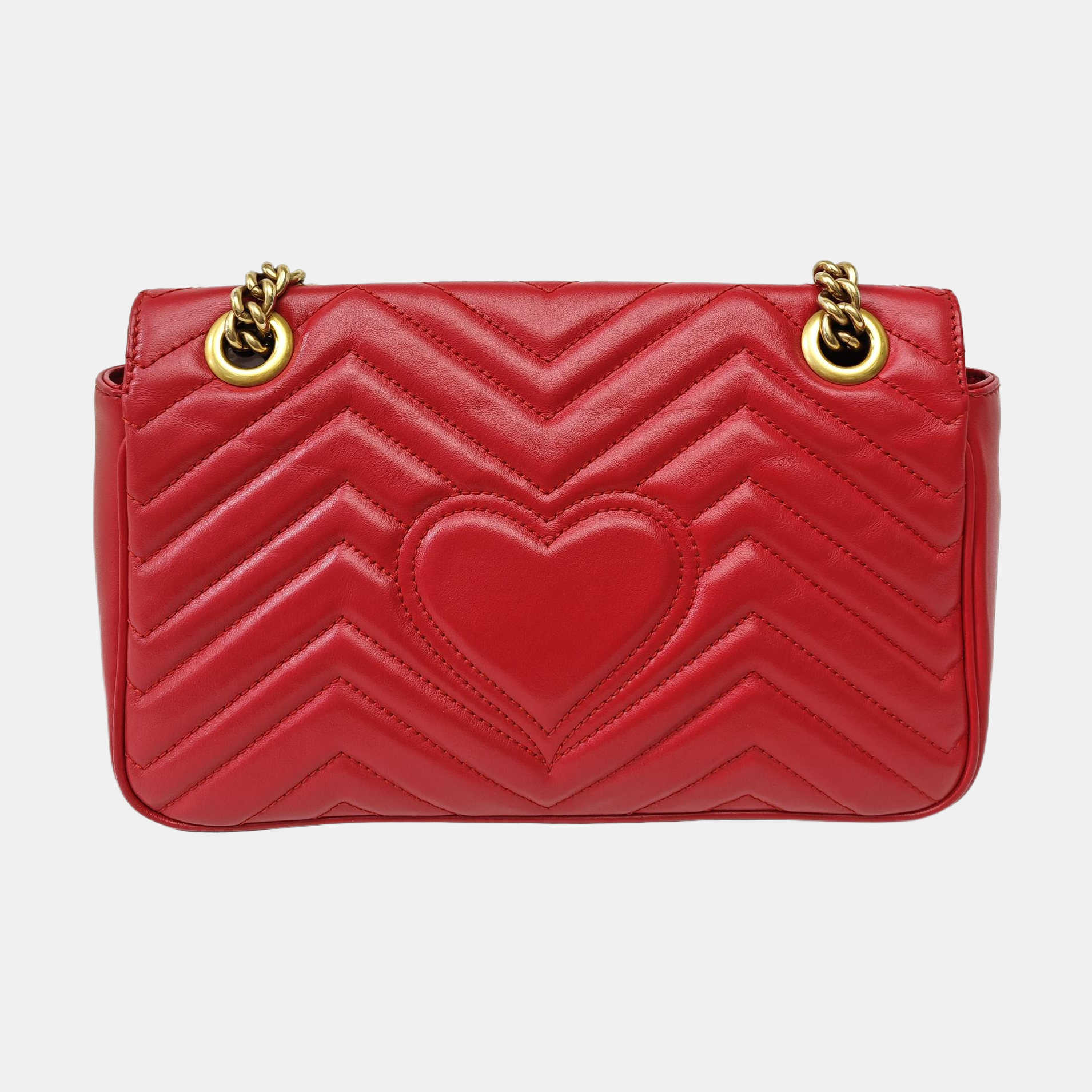 GG Marmont Medium Quilted Calfskin Red